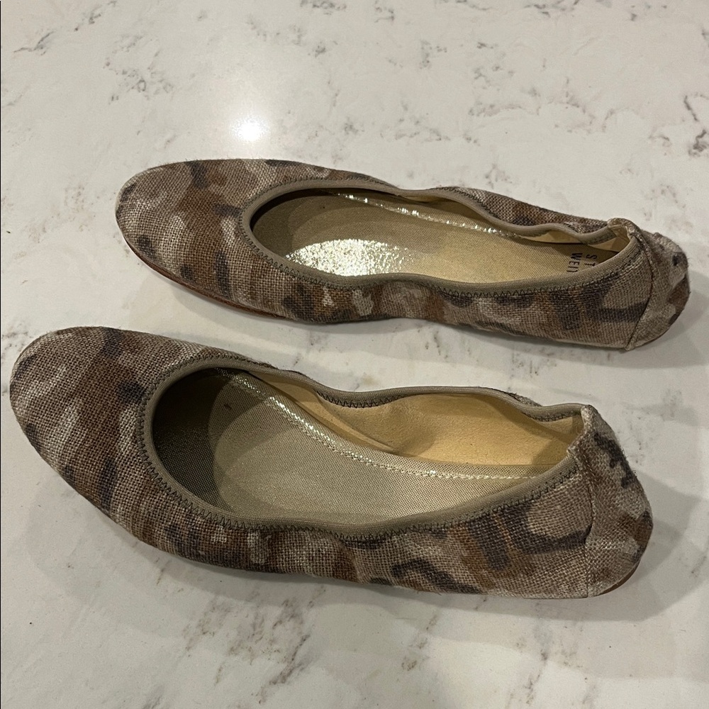 Stuart Weitzman Brown Camouflage Flats - Picture 5 of 5